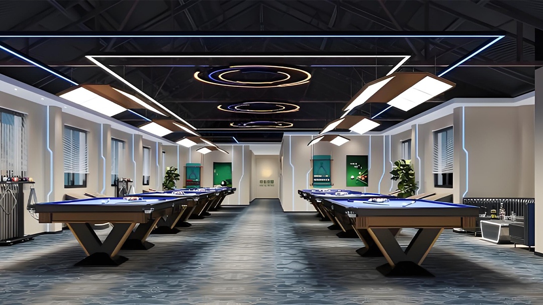 杭州網(wǎng)紅潮流臺球廳裝修設計