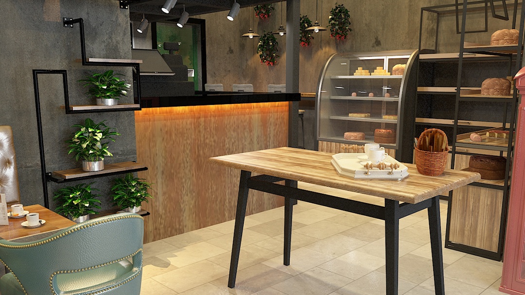 杭州原木風(fēng)烘焙店裝修設(shè)計(jì)
